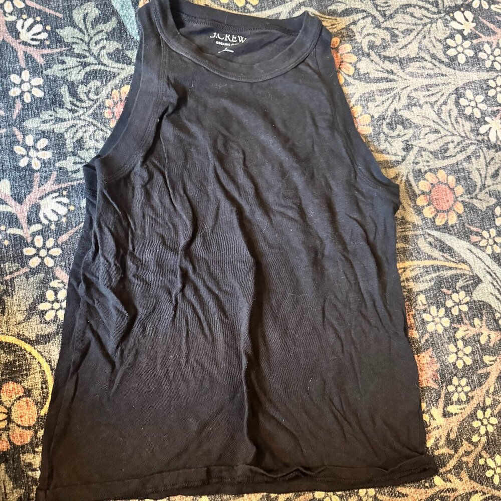Jcrew Black Ribbed Tank Top Size Small